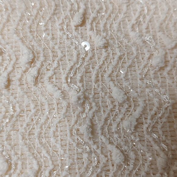 NWT Love Riche Short Sleeve Dress Textured Ivory Boucle Size L - Picture 8 of 8